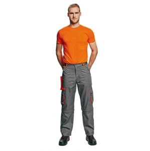Cerva DESMAN Kalhoty pracovní do pasu šedá/oranžová 64
