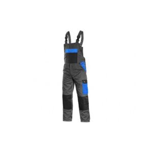 CXS PHOENIX CRONOS pánské Kalhoty pracovní s laclem šedá/modrá 48