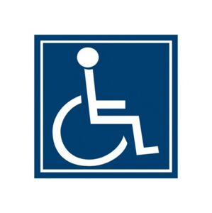 Bezpečnostní značky DT028I 10x10cm fólie Symbol zařízení nebo prostoru pro osoby na vozíku