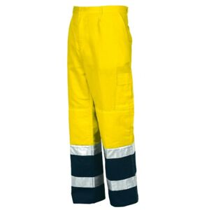 ISSA 8430N Kalhoty do pasu reflexní žlutá/modrá S