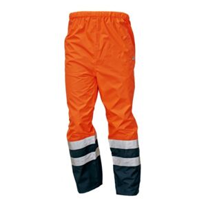 Cerva EPPING NEW Kalhoty pracovní do pasu reflexní nepromokavé oranžová/modrá L