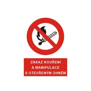 Bezpečnostní značky 4201G A4 fólie Zákaz kouření a manipulace s otevřeným ohněm