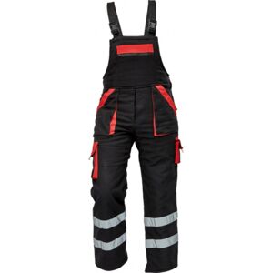 Cerva MAX WINTER RFLX Kalhoty pracovní s laclem zimní černá/červená 48