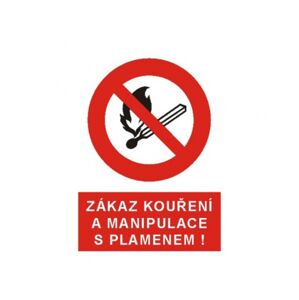 Bezpečnostní značky 4201D A4 fólie Zákaz kouření a manipulace s plamenem
