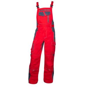 Ardon VISION 03 Kalhoty pracovní s laclem červená/šedá 182 54