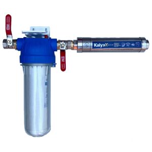 Změkčovač vody IPS Kalyxx BlueLine - G 3/4" s filtrem a kohouty - horizontální montáž