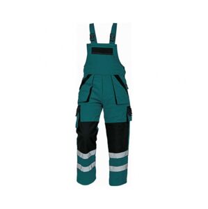 Cerva MAX WINTER RFLX Kalhoty pracovní s laclem zimní zelená/černá 60