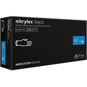 Mercator Medical s.r.o. NITRYLEX BLACK nepudrované nitril 100ks Rukavice jednorázové
