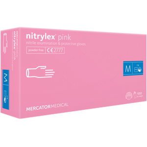 Mercator Medical s.r.o. NITRYLEX PINK nepudrované nitril Rukavice jednorázové 100ks
